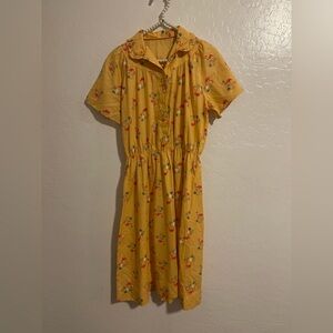 Vintage Handmade Flamingo Print Dress Size S